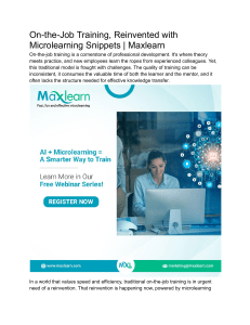 Reinventing On-the-Job Training with Microlearning