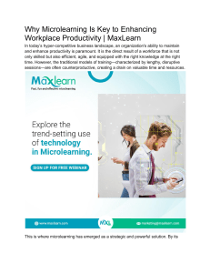 Microlearning: Enhancing Workplace Productivity | MaxLearn