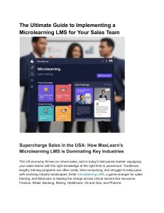 Microlearning LMS for Sales Teams: MaxLearn Guide
