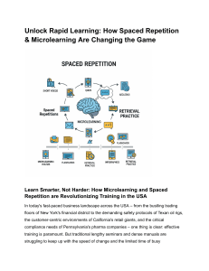 Microlearning & Spaced Repetition: Revolutionizing Training