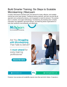Scalable Microlearning: 6 Steps to Effective Training