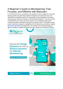 Microlearning Guide: Fast, Focused, Effective Training with MaxLearn