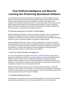 AI & ML Enhancing Sportsbook Software: A Provider's Guide