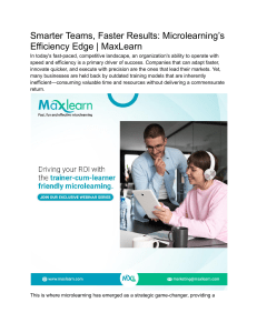 Microlearning: Smarter Teams, Faster Results