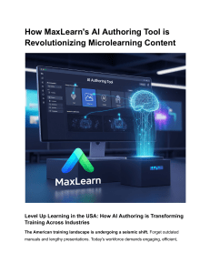 MaxLearn AI Authoring Tool: Revolutionizing Microlearning