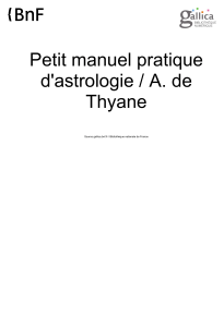 Petit Manuel Pratique d'Astrologie par A. de Thyane