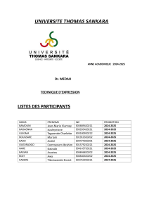 Techniques d'Expression : Guide du CV - Université Thomas Sankara