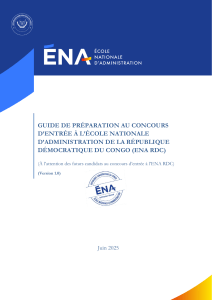 Guide Préparation Concours ENA RDC - Réussir l'École Nationale d'Administration