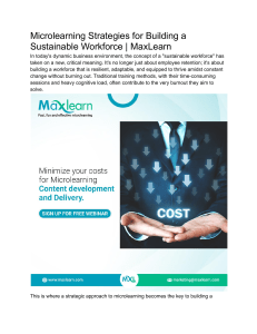 Microlearning for Sustainable Workforce Development