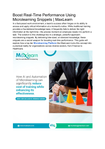 Boost Real-Time Performance with Microlearning Snippets