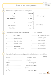 Exercices Être et Avoir au Présent - Grammaire Française