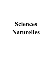 Sciences Naturelles - Programme Première A