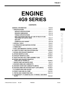 Mitsubishi 4G9 Engine Service Manual