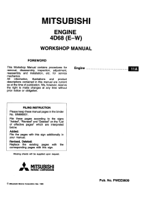 Mitsubishi 4D68 Engine Workshop Manual