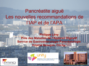 Pancréatite aiguë : Nouvelles recommandations IAP/APA