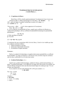Loi de Darcy & Écoulement en Milieux Poreux: Notes Hydrodynamique