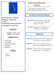 CV Kangou Niangoran Larios - Étudiant en Philosophie