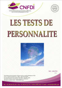 Tests de personnalit&eacute; : cours CNFDI