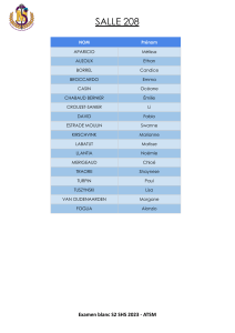 Liste des étudiants - Examen blanc S2 SHS 2023
