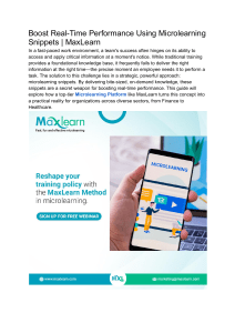 Boost Real-Time Performance with Microlearning