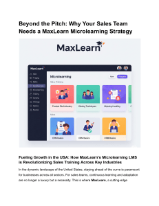 Beyond the Pitch  Why Your Sales Team Needs a MaxLearn Microlearning Strategy