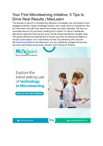 Microlearning Initiative: 5 Tips for Real Results