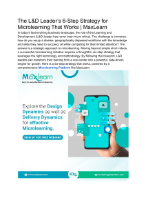 Microlearning Strategy for L&D Leaders | MaxLearn