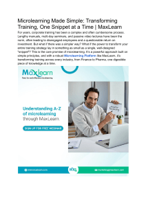 Microlearning: Transform Training with MaxLearn