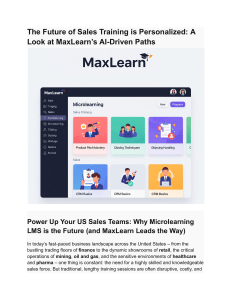 MaxLearn: AI-Driven Microlearning for US Sales Teams