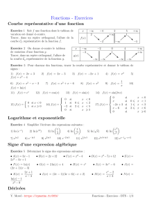 Fonctions, Logarithmes, Exponentielles : Exercices de Maths