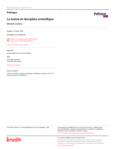 La notion de discipline scientifique : enjeux sociaux et &eacute;volution s&eacute;mantique