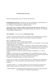 Conflits de Loyauté : Notes du Colloque Enfance et Psy (2012)