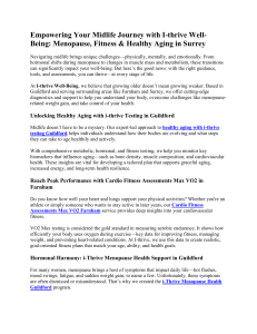 I-thrive: Menopause, Fitness & Healthy Aging in Surrey