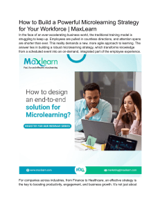 Microlearning Strategy: A Guide for Workforce Development