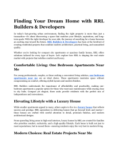 Finding Your Dream Home with RRL Builders & Developers