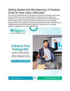 Getting Started with Microlearning  A Practical Guide for New Users   MaxLearn