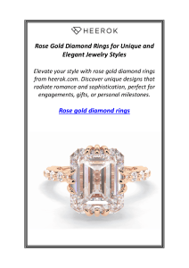 Rose Gold Diamond Rings for Unique and Elegant Jewelry Styles