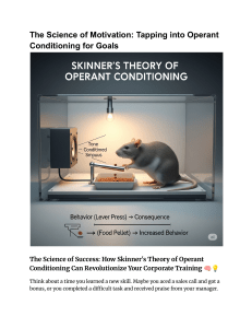 The Science of Motivation  Tapping into Operant Conditioning for Goals