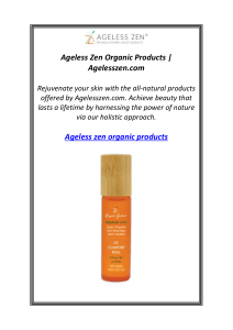 Ageless Zen Organic Products | Agelesszen.com