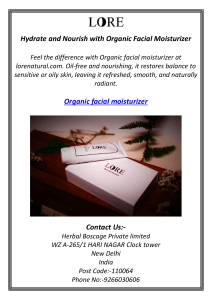 Hydrate and Nourish with Organic Facial Moisturizer