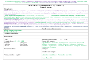 Fiche de Préparation Cycle 2 (CP-CE1-CE2)