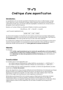 TP n°5: Cinétique de Saponification - Vérification Ordre 2 & Arrhenius