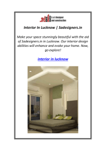 Interior In Lucknow | Sadesigners.in