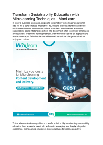 Transform Sustainability Education with Microlearning Techniques   MaxLearn