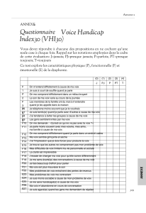 Questionnaire VHI-30: Évaluation du Handicap Vocal (Dysphonie)