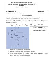 TP d'Électronique I : Analyse de Transistor NPN et Calcul de Gains