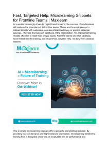 Microlearning Snippets for Frontline Teams | Maxlearn