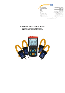 PCE-360 Power Analyzer Instruction Manual | Safety & Operation Guide