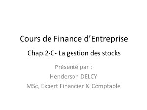 Cours de Finance d'Entreprise: Gestion des Stocks et Modèle QEC