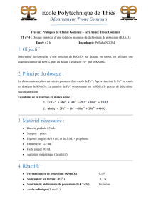 TP Chimie Générale : Dosage en retour K₂Cr₂O₇ par KMnO₄
